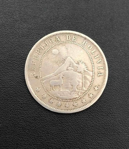 Moeda Antiga Bolivia 1918 Diez Centavos