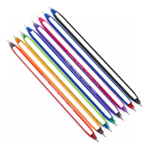 6 Plumas Doble Punta Azor Pin Point Duo Pen De Colores