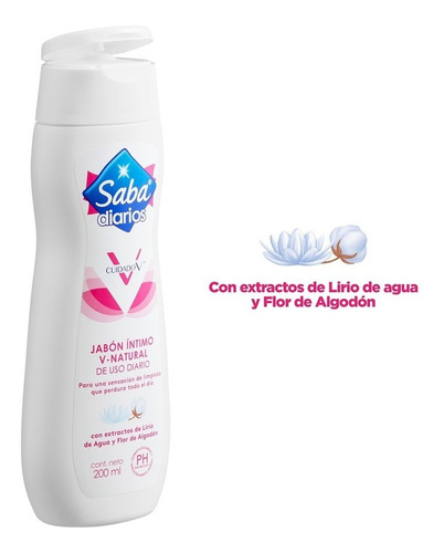 Jabón Íntimo Líquido Saba Diarios V-natural 200ml