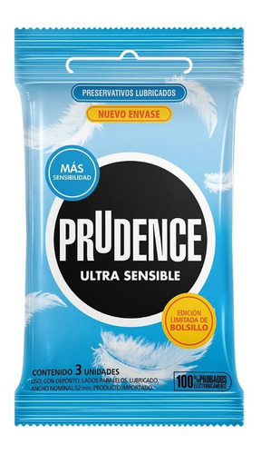 Preservativo Prudence Ultrasensible De Bolsillo, 3 Und.