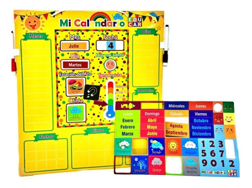 Calendario Interactivo Magnético Didáctico Educativo Niños