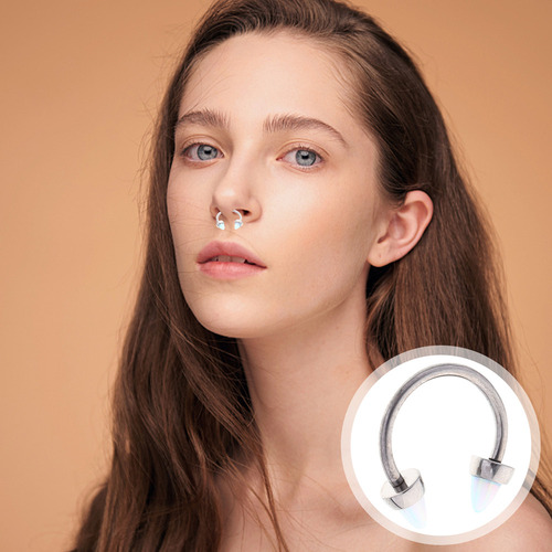 Anillo Nasal Para Labios, Aro Metálico Para Nariz, Forma Cón