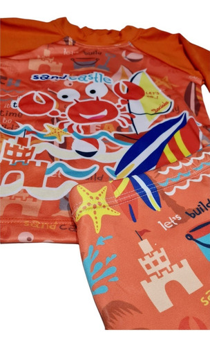 Imagem 9 de 9 de Blusa Proteção Solar Uv Com Sunga Biquini Moda Praia Menino