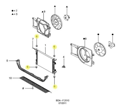 Aislador Soporte Radiador Ford Ka 2010 2011