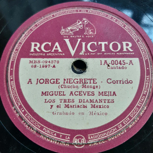 Pasta Miguel Aceves Mejia 1a 0045 Rca Victor C207