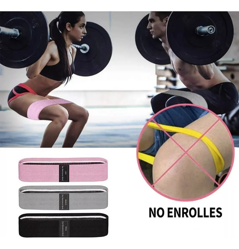 3 Ligas Elastic Bands Resistance Tela Ejercicio Piernas-