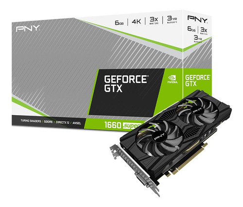 Placa De Video Pny Gtx 1660 Super Dual Fan 6gb Gddr6 Nvidia