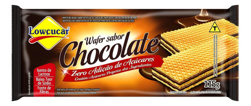 Wafer Rech. Chocolate Sem Lactose 0 Ad. Açúcar Lowçucar 115g