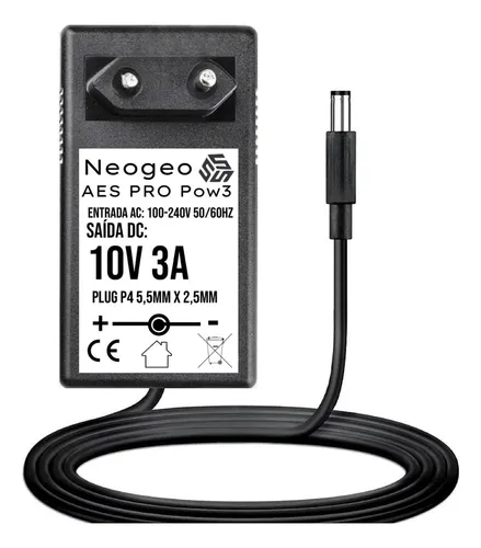 comprar Fonte 10v 3a P4 Invertido Neogeo Aes Pro Pow3