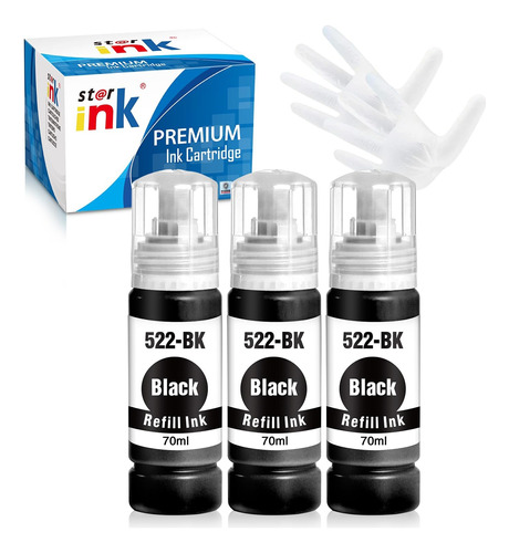 St@r Ink Repuestato Compatible Para Epson 522 Botella De Tin