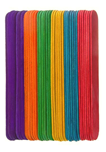 Barrilito W004c Palitos Planos Jumbo De Madera, Colores