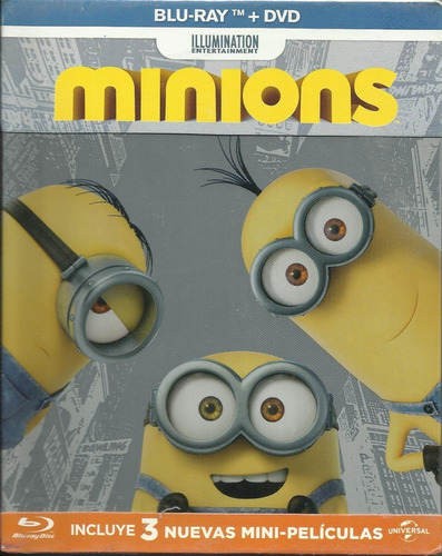 Minions Blu Ray + Dvd Steelbook Película Nuevo