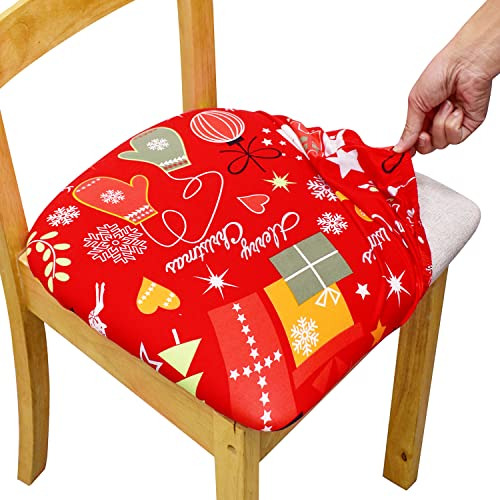 Fundas De Asiento De Silla De Navidad Estampadas Lazos ...