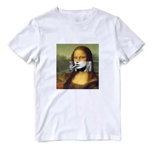 Remera Mona Lisa Divertida Smoking Aesthetic Tumblr Arte #1