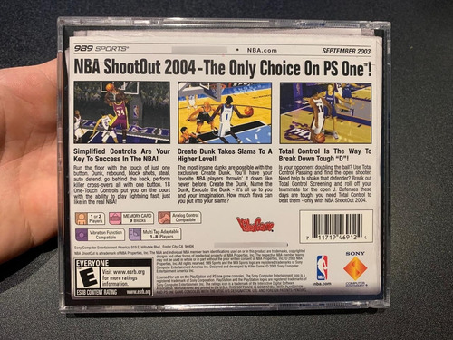 Nba Shootout 2004 Sony Playstation Ps1 (Usado)