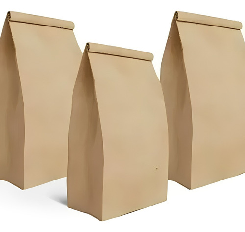 Bolsas De Papel Kraft 3kg Fondo Cuadrado Corta (1000 Unds )