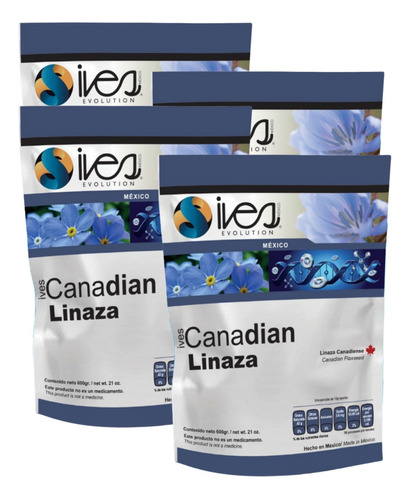 Linaza Canadiense Molida Cultivo Orgánico Ives Mexico 4 Pack