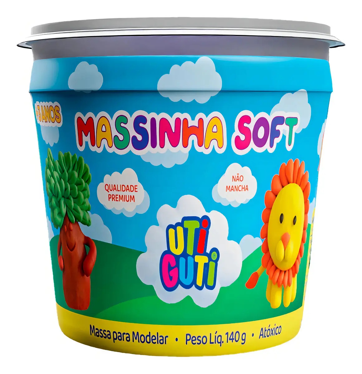 Massinha Modelar Soft Uti Guti Lilás 140g Não Tóxica Infantil