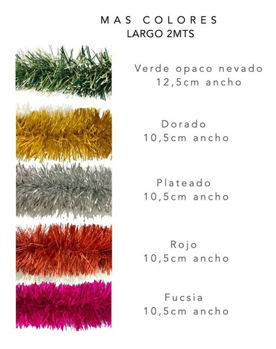 Imagen 3 de 10 de Boa Navideña Colores Tupida Gruesa 2mts Arbolito Navidad