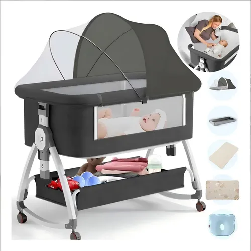 Berço Mosquiteiro Portátil Ninho Moises Infantil Combinando Outono Preto