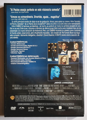 Dvd Película Simone, Al Pacino, Rachel Roberts (Usado)