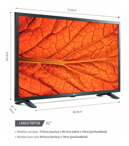 Tv LG Hd 32 Smart Thinq Ai 32lm637bpsb