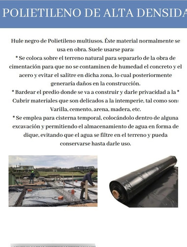 Rollo De Polietileno Negro 2m Abre A 4m 75kg Aprox