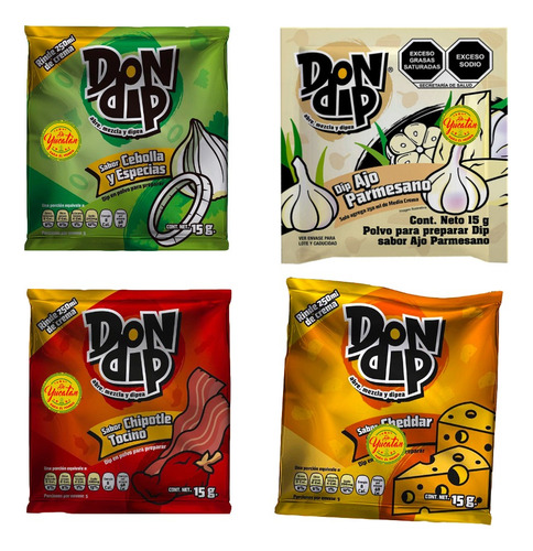 Pack Dip Sabor Cheedar, Ajo Parmesano, Tocino Y Cebolla-msi