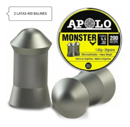 Balines Apolo Monster 2 Latas X 200 Unidades C/u Calibre 5.5