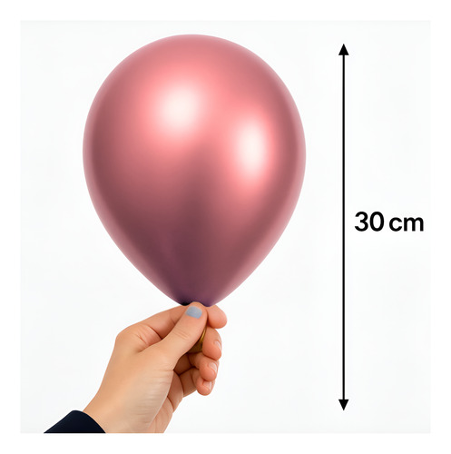 Globo Cromado 12 Pulgadas X50u Varios Colores Chrome Rosa