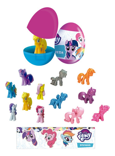 Huevo Sorpresa My Little Pony Con Juguete 2d Y Stickers