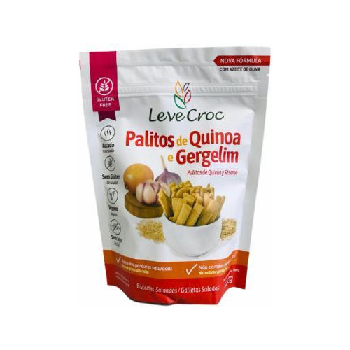 Kit 6x: Biscoito Palito Quinoa/gergelim Sem Glúten Leve