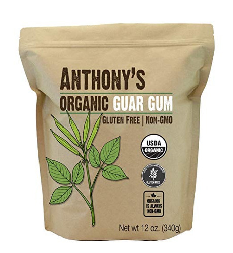 Polvo De Anthony Orgánica Goma Guar (12 Oz.) De - Libre De G