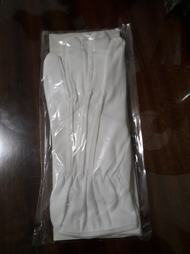 Imagen 2 de 2 de Guantes Blancos 100% Algodon 3 Costuras U.s.a