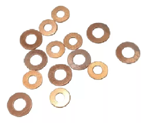 Mupera Arandelas de cobre – Kit mejorado de 160 arandelas de cobre de 12  tamaños, junta de arandela plana de cobre con caja (M5 M6 M8 M10 M12 M14  M16