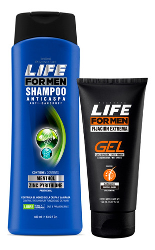 Life For Men Shampoo Anticaspa + Gel Extreme Control