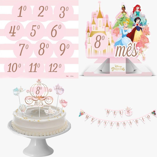 Festa Princesas Da Disney - Kit Decorativo Mêsversário 