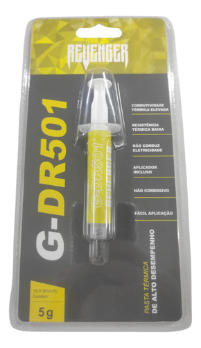 02 Pasta Termica Prata 5 Gramas Com Pazinha G-dr501 Revenger