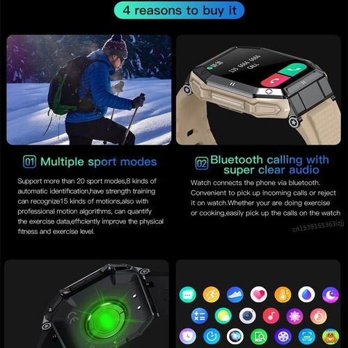 Reloj Deportivo Táctico Para iPhone Y Teléfono Android
