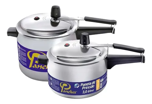 Kit 2 Panelas  De Pressão 3,0 E 4,5 Lt Polida Classic Panelux Cinza