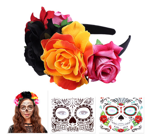 Día De Los Muertos Tatúa Rosas Temporales