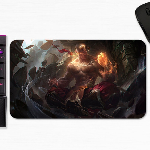 Mouse Pad Lee Sin Puño De Dios Lol Splash Art Gamer M