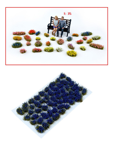 Aglomerado De Flores Em Miniatura Artificial, De Grama Azul