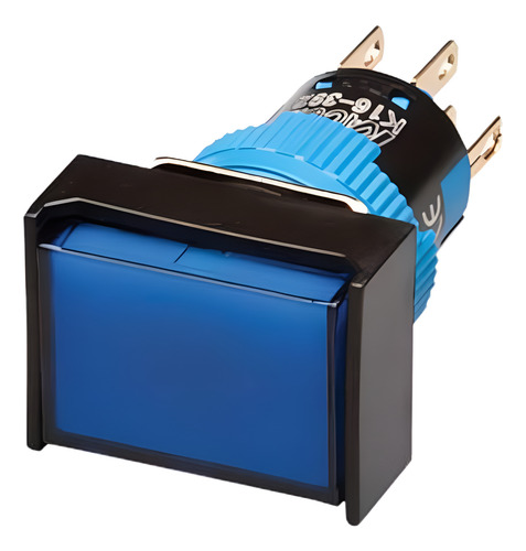 K16-292-b-d Boton Iluminado Rectangular De 16mm Azul 24vdc Azul