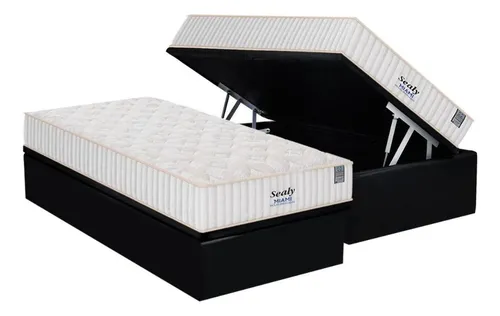 Cama Box Baú Solteiro: Colchão Molas Ensacadas Plumatex Mas