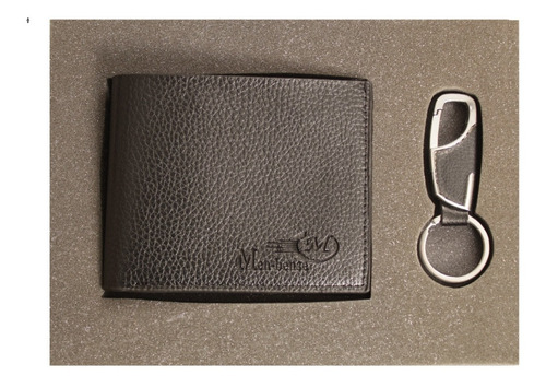Imagen 1 de 7 de Set Cartera Para Hombre Tipo Piel Billetera Y Llavero