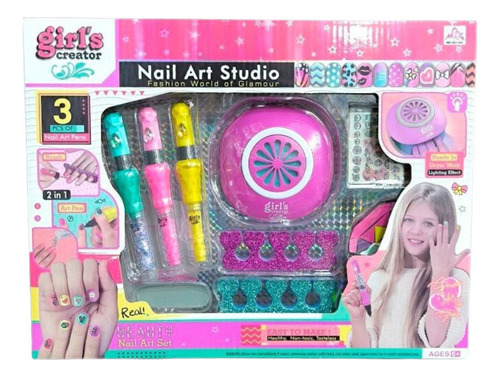 Set De Arte Para Uñas Para Niñas Juguete Infantil 2 En 1