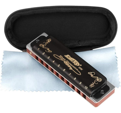 Easttop Professional Harmonica Blues Key Of Bb 10 Hole ...