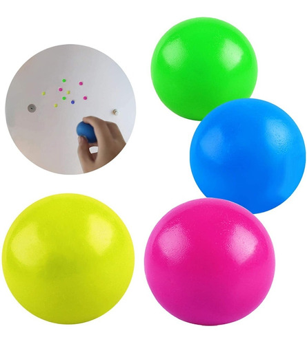 3 X Pelota Squish Pegajosa Antiestres Ball Glow Neón Tik Tok