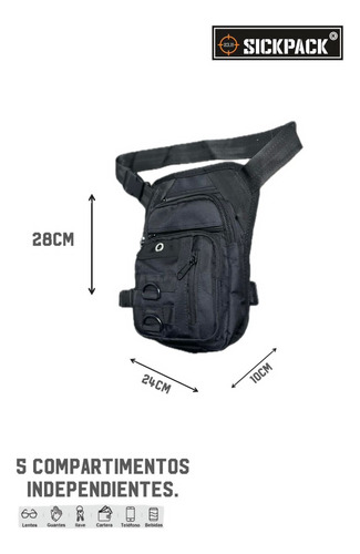Piernera Muslera Táctica Sickpack Ry03 4 Compartimientos